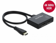 Delock HDMI Splitter 1 x HDMI in > 2 x HDMI out 4K 60 Hz