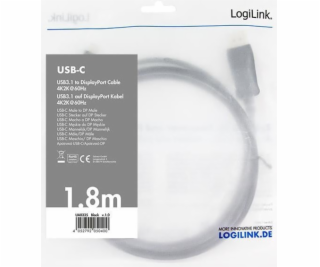 Kabel USB 3.2 Gen 1 x 1 USB-C do DisplayPort 1.2, dł.1.8m 