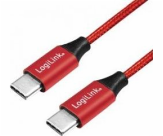 Kabel USB 2.0 USB-C do USB-C męski, długość 1m Czerwony 