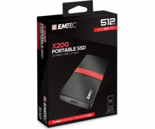 Externý disk Emtec SSD Portable X200 čierno-červený (ECSS...