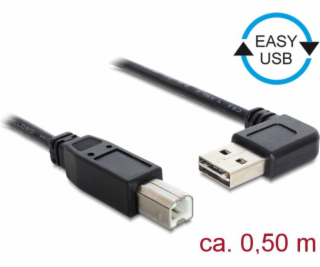 Kabel Easy USB 2.0 A > USB-B, 90° gewinkelt, li/re, Adapter