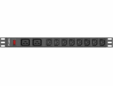 Listwa zasilająca Rack PDU 19 cali 1U 16A 2X C19 8X IEC C13 