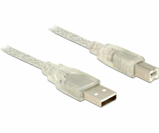 Kabel USB 2.0 AM-BM 3m + Ferryt Przezroczysty