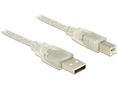 Kabel USB 2.0 AM-BM 3m + Ferryt Przezroczysty