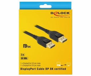 DeLock 85661 Kabel DisplayPort Kabel 8K 60 Hz 3 m DP 8K z...