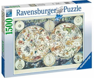 Puzzle 1500 elementów Mapa Świata Fantastyczne zwierzęta