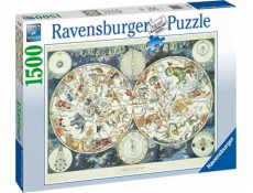 Puzzle 1500 elementów Mapa Świata Fantastyczne zwierzęta