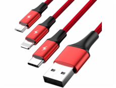 UNITEK C4049RD USB cable 1.2 m USB A USB C/Micro-USB B/Lightning Red