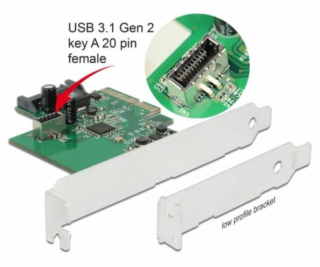 PCIe Karte > 1x int. USB 3.2 Gen 2 Key A 20 Pin, Schnitts...