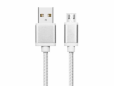 TB Touch USB - micro USB kabel, 2m, stříbrný