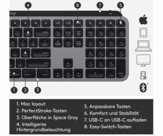 MX Keys für Mac, Tastatur