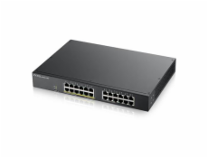 Zyxel GS1900-24EP 24-port Gigabit Smart Managed PoE Switch, 24x gigabit RJ45 (z toho 12x PoE), PoE budget 130W