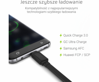 USB kábel Green Cell GCmatte USB-C Plochý kábel 25 cm s r...