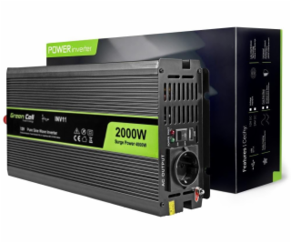 Auto menič Green Cell 12V až 230V, 2000W / 4000W Čistá sí...