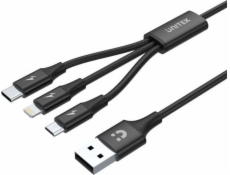 UNITEK C14049BK USB cable 1.2 m USB 2.0 USB C Micro-USB B/Lightning Black