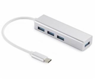 Sandberg HUB, USB-C -> 4x USB 3.0, stříbrná