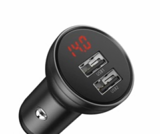 Baseus CCBX-0G Nabíjačka do Autá s Displejom 24W 2x USB Grey