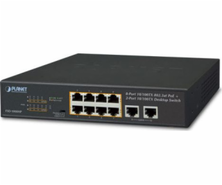 Planet FSD-1008HP PoE switch 10x 100Mb, 8xPoE 802.3at 30W...