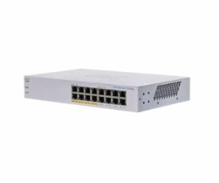 Cisco switch CBS110-16PP, 16xGbE RJ45, fanless, PoE, 64W