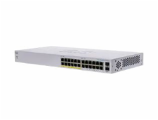 Cisco switch CBS110-24PP, 24xGbE RJ45, 2xSFP (combo with 2 GbE), fanless, PoE, 100W