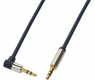 Kabel audio typu jack 3,5 m/m, kątowy 90°, 0,5m, niebieski