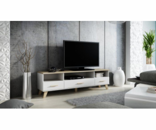 Cama RTV stand LOTTA 180cm white + sonoma oak