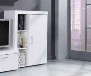 Cama bookcase SAMBA white/white gloss