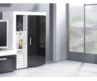 Cama bookcase SAMBA white/black gloss