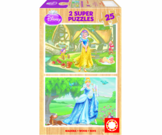 Puzzle drevené Disney Snehulienka a Popoluška 2v1 25 hovorí