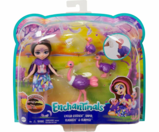 Mattel Enchantimals panenka Ofelia Ostrich s rodinkou