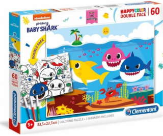 Clementoni Puzzle 60 HappyColor Double Face Baby Shark