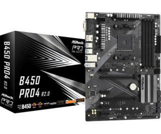 ASRock MB Sc AM4 B450 PRO4 R2.0, AMD B450, 4xDDR4, 1xDP, ...