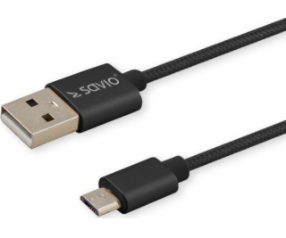 Savio CL-129 USB cable 2 m USB 2.0 USB A USB C Black