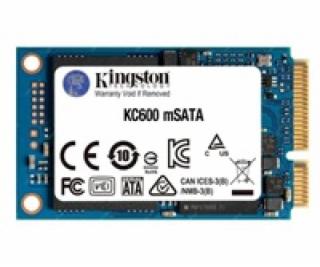 Kingston SSD 256GB KC600 SATA3 mSATA (R:550, W:520MB/s)