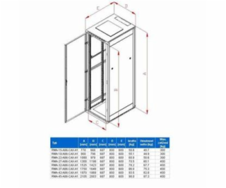 Rack Triton 19   stojanový 27U/800x600 prosklené dveře, šedý