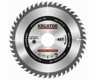 Pilový kotouč Kreator KRT020411 na dřevo 165mm, 48T 