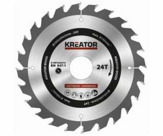 Pilový kotouč Kreator KRT020410 na dřevo 165mm, 24T