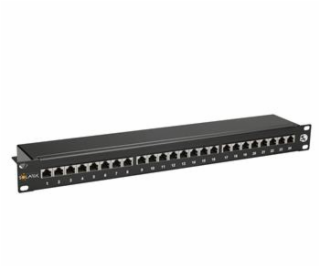 Patch panel Solarix SX24-5E-STP-BK 24 x RJ45 CAT5E STP če...