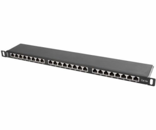  LANBERG PATCH PANEL 24 PORT 0.5U 19” CAT.5E SHIELDED BLACK