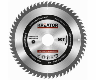 Pilový kotouč Kreator KRT020417 na dřevo 190mm, 60T