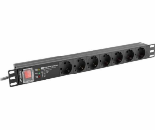 Lanberg PDU 1U 16A 2m 7 PDU-PRO-07F-0200-BK Jednotka rozv...