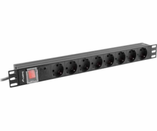 LANBERG POWER STRIP PDU RACK 19 (1U 16A 8X Shuko 2m)