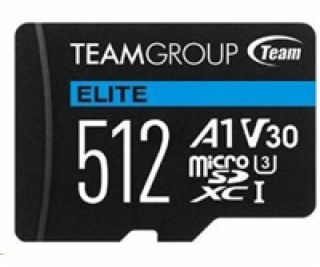 TEAM MicroSDXC karta 512GB ELITE A1 V30 UHS-I U3 (90/45 M...