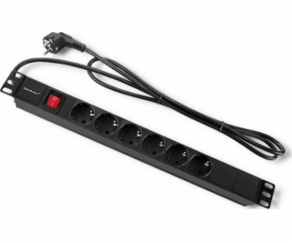 QOLTEC 54468 Power strip pre RACK 1U 16A PDU 6xSCHUKO 2m