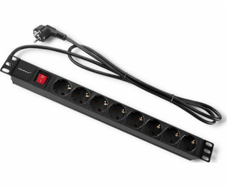 QOLTEC 54469 Power strip pre RACK 1U 16A 8xSCHUKO 2m