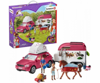 Schleich 42535 Dobrodružné auto s prívesom a koňom