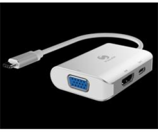 PremiumCord Převodník USB3.1 typ C na HDMI + VGA + PD cha...