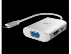 PremiumCord Převodník USB3.1 typ C na HDMI + VGA + PD charge, Aluminium pouzdro