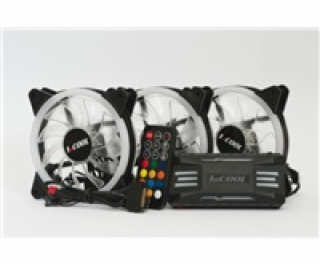 1stCOOL Fan KIT AURA EVO 2 ARGB, 3x Dual Ring ventilátor ...