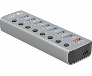 Delock USB 3.2 Gen 1 Hub mit 7 Ports + 1 Schnellladeport ...